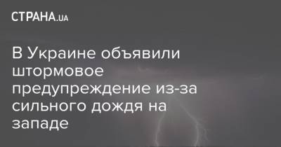 В Украине объявили штормовое предупреждение из-за сильного дождя на западе - strana.ua - Украина - Ивано-Франковская обл. - Тернопольская обл. - Закарпатская обл.