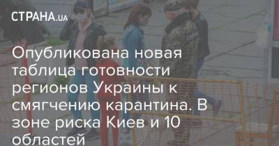 Опубликована новая таблица готовности регионов Украины к смягчению карантина. В зоне риска Киев и 10 областей - strana.ua - Украина - Киев - Ивано-Франковская обл. - Черниговская обл. - Волынская обл. - Винницкая обл. - Тернопольская обл. - Черновицкая обл. - Житомирская обл. - Закарпатская обл. - Виталия Кличко