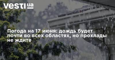Наталья Диденко - Погода на 17 июня: дождь будет почти во всех областях, но прохлады не ждите - vesti.ua - Украина - Киев
