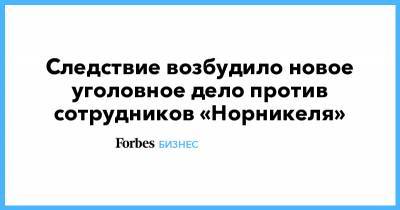 Владимир Потанин - Следствие возбудило новое уголовное дело против сотрудников «Норникеля» - forbes.ru