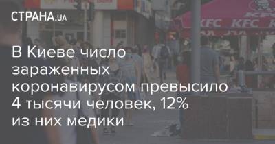 Виталий Кличко - В Киеве число зараженных коронавирусом превысило 4 тысячи человек, 12% из них медики - strana.ua - Киев - район Святошинский - Голосеевск