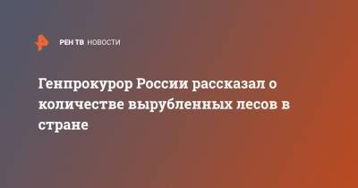 Игорь Краснов - Генпрокурор России рассказал о количестве вырубленных лесов в стране - ren.tv - Россия