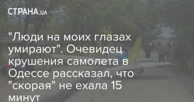 "Люди на моих глазах умирают". Очевидец крушения самолета в Одессе рассказал, что "скорая" не ехала 15 минут - strana.ua - Одесса - Новости Одессы