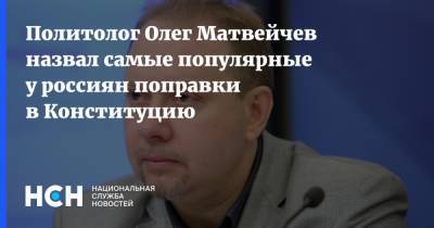 Олег Матвейчев - Политолог Олег Матвейчев назвал самые популярные у россиян поправки в Конституцию - nsn.fm - Германия