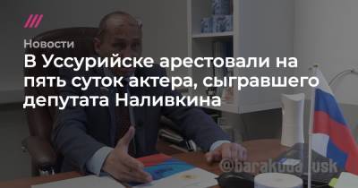 Виталий Наливкин - В Уссурийске арестовали на пять суток актера, сыгравшего депутата Наливкина - tvrain.ru - Уссурийск