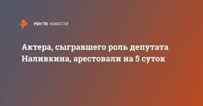 Виталий Наливкин - Актера, сыгравшего роль депутата Наливкина, арестовали на 5 суток - ren.tv - Приморье край