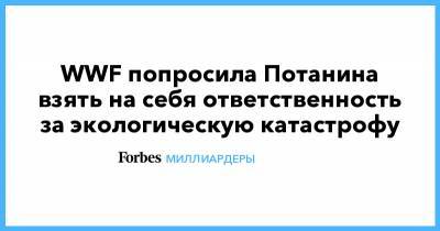 Владимир Потанин - WWF попросила Потанина взять на себя ответственность за экологическую катастрофу - forbes.ru - Россия