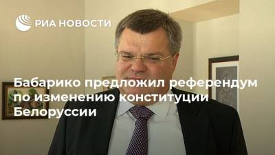 Виктор Бабарико - Бабарико предложил референдум по изменению конституции Белоруссии - ria.ru - Белоруссия - Минск