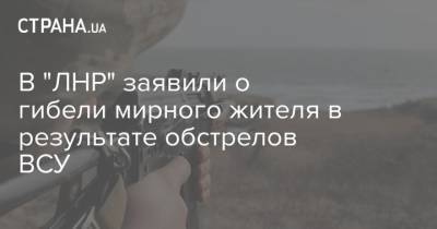 В "ЛНР" заявили о гибели мирного жителя в результате обстрелов ВСУ - strana.ua - ДНР - ЛНР