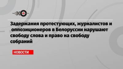 Жозеп Боррель - Виктор Бабарико - Задержания протестующих, журналистов и оппозиционеров в Белоруссии нарушают свободу слова и право на свободу собраний - echo.msk.ru - Белоруссия - Минск