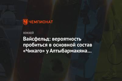 Леонид Вайсфельд - Вайсфельд: вероятность пробиться в основной состав «Чикаго» у Алтыбармакяна небольшая - championat.com - Сочи