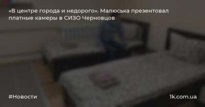 Денис Малюська - «В центре города и недорого». Малюська презентовал платные камеры в СИЗО Черновцов - 1k.com.ua - Украина - Запорожская обл. - Днепр - Запорожье - Черновцы - Житомир - Винница - Старобельск