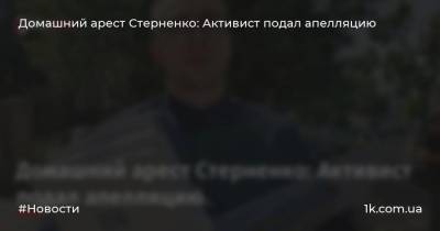 Сергей Стерненко - Домашний арест Стерненко: Активист подал апелляцию - 1k.com.ua - Украина - Одесса