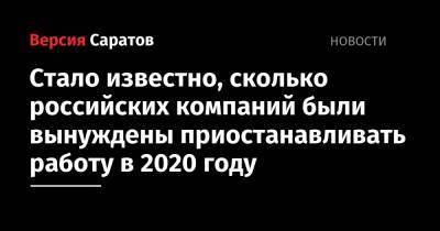 Стало известно, сколько российских компаний были вынуждены приостанавливать работу в 2020 году - nversia.ru - Россия