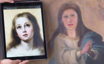 Мария Дева - Пушистый Иисус версия 2.0: в Испании реставратор мебели испортил копию "Непорочного Зачатия" Мурильо - focus.ua - Испания
