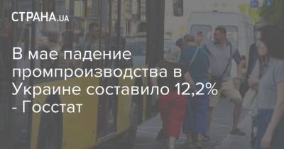 В мае падение промпроизводства в Украине составило 12,2% - Госстат - strana.ua - Украина