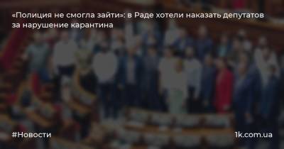 Михаил Радуцкий - «Полиция не смогла зайти»: в Раде хотели наказать депутатов за нарушение карантина - 1k.com.ua - Украина