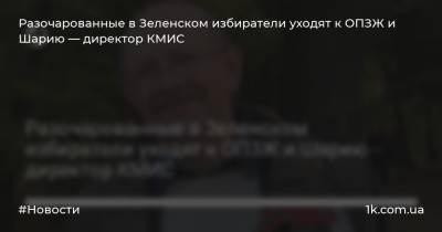 Владимир Зеленский - Владимир Паниотто - Разочарованные в Зеленском избиратели уходят к ОПЗЖ и Шарию — директор КМИС - 1k.com.ua - Киев - Зеленский