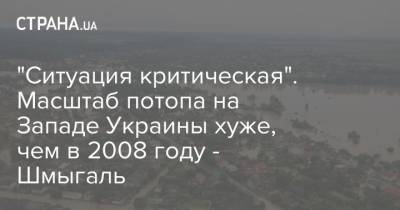 Денис Шмыгаль - "Ситуация критическая". Масштаб потопа на Западе Украины хуже, чем в 2008 году - Шмыгаль - strana.ua - Украина - Ивано-Франковская обл. - Галич