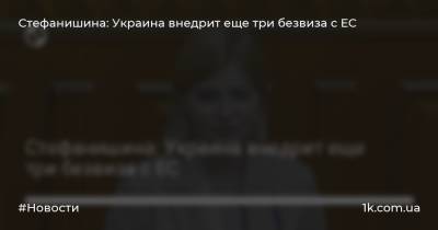 Ольга Стефанишина - Стефанишина: Украина внедрит еще три безвиза с ЕС - 1k.com.ua - Украина