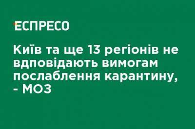 Киев и еще 13 регионов не соответствуют требованиям ослабления карантина, - МЗ - ru.espreso.tv - Украина - Киев - Киевская обл. - Луганская обл. - Ивано-Франковская обл. - Николаевская обл. - Волынская обл. - Днепропетровская обл. - Тернопольская обл. - Львовская обл. - Закарпатская обл. - Донецкая обл.