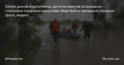 Сотни домов подтоплены, десятки мостов разрушены: спасатели показали масштабы бедствия в Западной Украине (фото, видео) - 1k.com.ua - Украина - Ивано-Франковская обл. - Львовская обл. - Закарпатская обл. - Гсчс