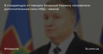 Арсен Аваков - В страдающую от паводка Западную Украину направлены дополнительные силы МВД – Аваков - 1k.com.ua - Украина - Ивано-Франковская обл. - Черновицкая обл. - Львовская обл. - Закарпатская обл.