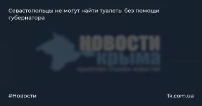 Михаил Развожаев - Севастопольцы не могут найти туалеты без помощи губернатора - 1k.com.ua - Севастополь