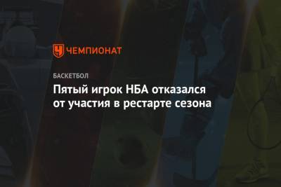 Пятый игрок НБА отказался от участия в рестарте сезона - championat.com - США - Вашингтон - Лос-Анджелес - шт.Флорида