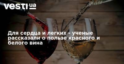 Для сердца и легких - ученые рассказали о пользе красного и белого вина - vesti.ua