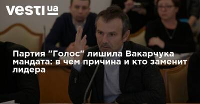 Партия "Голос" лишила Вакарчука мандата: в чем причина и кто заменит лидера - vesti.ua - Голос