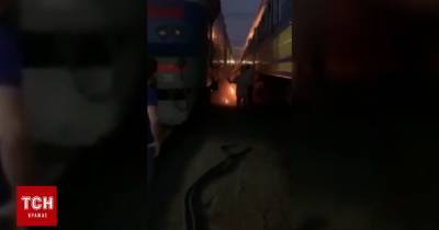 На железнодорожном вокзале в Киеве загорелся человек - tsn.ua - Киев - Киевская обл.