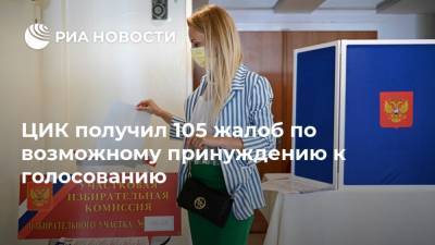 Элла Памфилова - ЦИК получил 105 жалоб по возможному принуждению к голосованию - ria.ru - Москва - Санкт-Петербург - респ. Марий Эл