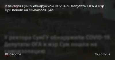 Анатолий Васильев - У ректора СумГУ обнаружили COVID-19. Депутаты ОГА и мэр Сум пошли на самоизоляцию - 1k.com.ua - Сумы