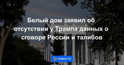 Владимир Путин - Кейли Макэнани - Белый дом заявил об отсутствии у Трампа данных о сговоре России и талибов - news.mail.ru - Россия - США