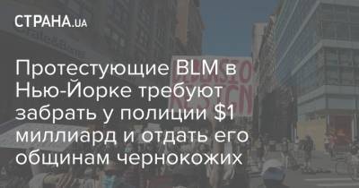 Протестующие BLM в Нью-Йорке требуют забрать у полиции $1 миллиард и отдать его общинам чернокожих - strana.ua - США - Нью-Йорк - Нью-Йорк - county Hall