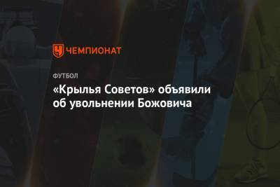 Миодраг Божович - «Крылья Советов» объявили об увольнении Божовича - championat.com