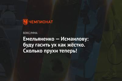 Магомед Исмаилов - Александр Емельяненко - Емельяненко — Исмаилову: буду гасить ух как жёстко. Сколько прухи теперь! - championat.com - Москва - Россия
