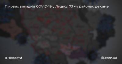 11 нових випадків COVID-19 у Луцьку, 73 – у районах: де саме - 1k.com.ua - Украина - місто Луцьк