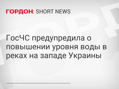 ГосЧС предупредила о повышении уровня воды в реках на западе Украины - gordonua.com - Украина - Ивано-Франковская обл. - Волынская обл. - Львовская обл. - Закарпатская обл. - Гсчс