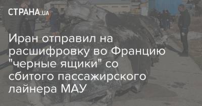 Иран отправил на расшифровку во Францию "черные ящики" со сбитого пассажирского лайнера МАУ - strana.ua - Украина - Франция - Иран - Тегеран