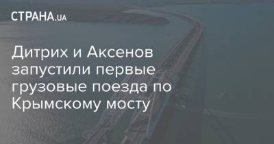 Владимир Путин - Дитрих и Аксенов запустили первые грузовые поезда по Крымскому мосту - strana.ua - Россия