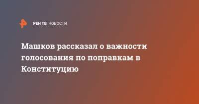 Владимир Путин - Владимир Машков - Машков рассказал о важности голосования по поправкам в Конституцию - ren.tv - Россия - Конституция