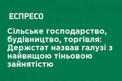 Сельское хозяйство, строительство, торговля: Госстат назвал отрасли с высокой теневой занятостью - ru.espreso.tv - Украина - Крым - Луганская обл. - Севастополь - Донецкая обл.