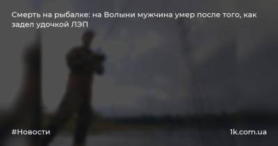 Смерть на рыбалке: на Волыни мужчина умер после того, как задел удочкой ЛЭП - 1k.com.ua - Волынская обл.
