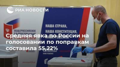 Элла Памфилова - Средняя явка по России на голосовании по поправкам составила 55,22% - ria.ru - Москва - Россия