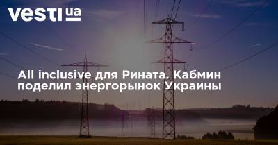 Ринат Ахметов - All inclusive для Рината. Кабмин поделил энергорынок Украины - vesti.ua - Украина