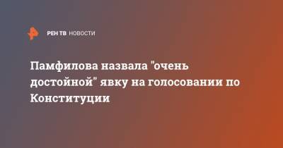 Элла Памфилова - Памфилова назвала "очень достойной" явку на голосовании по Конституции - ren.tv - Россия - Конституция