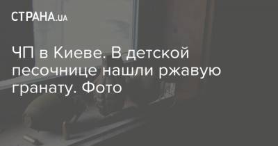 ЧП в Киеве. В детской песочнице нашли ржавую гранату. Фото - strana.ua - Киев - Днепропетровская обл. - район Днепровский