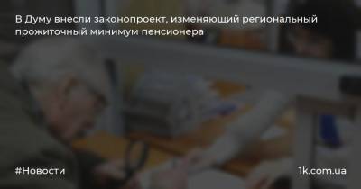 Александр Рюмин - В Думу внесли законопроект, изменяющий региональный прожиточный минимум пенсионера - 1k.com.ua - Россия - Курск